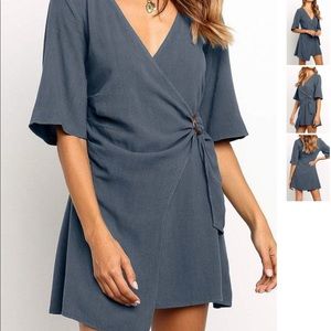 Irene Knot Mini Dress - Dk Gray, Medium